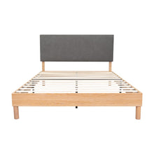 Cama Doble Sonia, Gris Oscuro, con respaldo tapizado