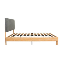 Cama Doble Sonia, Gris Oscuro, con respaldo tapizado