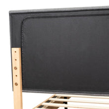 Cama Doble Sonia, Gris Oscuro, con respaldo tapizado