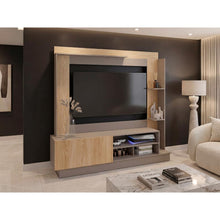 Mesa Para Tv Doha, Cocoa y Fresno Europeo, Con Variedad de Entrepaños
