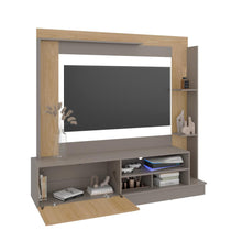 Mesa Para Tv Doha, Cocoa y Fresno Europeo, Con Variedad de Entrepaños