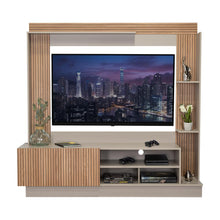 Mesa Para Tv Doha, Cocoa y Miel, Con Variedad de Entrepaños