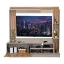 Mesa Para Tv Doha, Cocoa y Miel, Con Variedad de Entrepaños