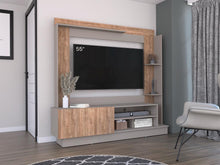 Mesa Para Tv Doha, Cocoa y Miel, Con Variedad de Entrepaños