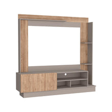 Mesa Para Tv Doha, Cocoa y Miel, Con Variedad de Entrepaños