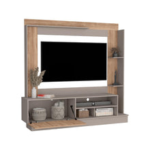 Mesa Para Tv Doha, Cocoa y Miel, Con Variedad de Entrepaños