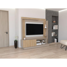 Mesa Para Tv Doha, Cocoa y Miel, Con Variedad de Entrepaños