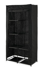Closet Organizador Ena, Negro, En tela con variedad de entrepaños