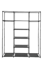 Closet Organizador Erba, Negro, En tela con variedad de entrepaños centrales