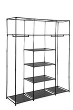 Closet Organizador Erba, Negro, En tela con variedad de entrepaños centrales