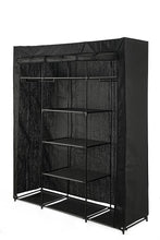 Closet Organizador Erba, Negro, En tela con variedad de entrepaños centrales