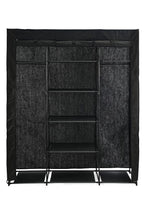 Closet Organizador Erba, Negro, En tela con variedad de entrepaños centrales