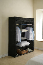 Closet Organizador Erba, Negro, En tela con variedad de entrepaños centrales