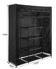 Closet Organizador Erba, Negro, En tela con variedad de entrepaños centrales