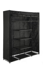 Closet Organizador Erba, Negro, En tela con variedad de entrepaños centrales