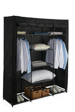 Closet Organizador Erba, Negro, En tela con variedad de entrepaños centrales