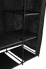 Closet Organizador Belo, Negro, En tela con variedad de entrepaños laterales