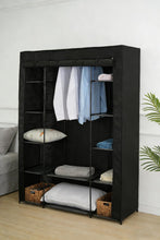 Closet Organizador Belo, Negro, En tela con variedad de entrepaños laterales