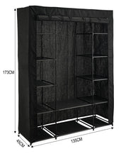 Closet Organizador Belo, Negro, En tela con variedad de entrepaños laterales