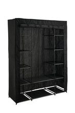 Closet Organizador Belo, Negro, En tela con variedad de entrepaños laterales