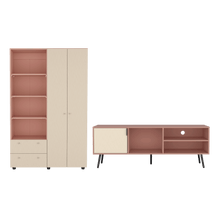 Combo para Habitación Jules 1, Incluye Closet y Mesa para TV 65"