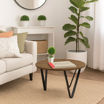 Mesa De Centro Redonda Victory 35x60cm Amaretto