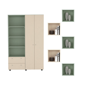 Combo para Habitación Halley, Incluye Closet y 5 Repisas