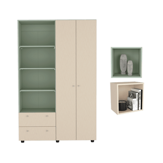 Combo para Habitación Amaretto, Incluye Closet y 2 Repisas