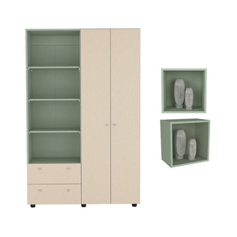 Combo para Habitación Brunea, Incluye Closet y 2 Repisas