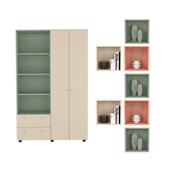 Combo para Habitación Santorini, Incluye Closet y 7 Repisas