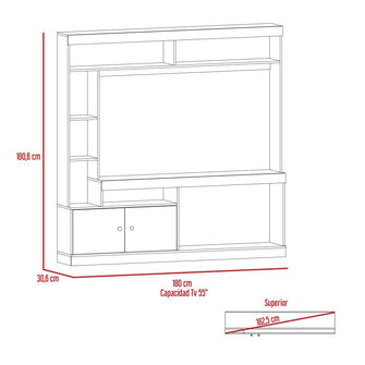 Mesa Para Tv Clasic, Wengue y Cobre, Para Televisor de 55 Pulgadas