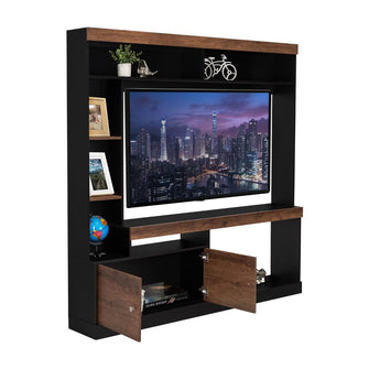 Mesa Para Tv Clasic, Wengue y Cobre, Para Televisor de 55 Pulgadas