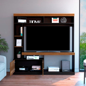 Mesa Para Tv Clasic, Wengue y Cobre, Para Televisor de 55 Pulgadas