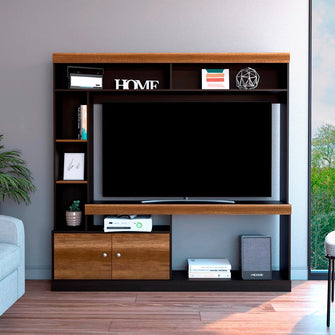 Mesa Para Tv Clasic, Wengue y Cobre, Para Televisor de 55 Pulgadas