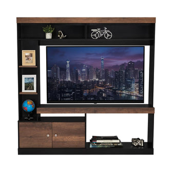 Mesa Para Tv Clasic, Wengue y Cobre, Para Televisor de 55 Pulgadas