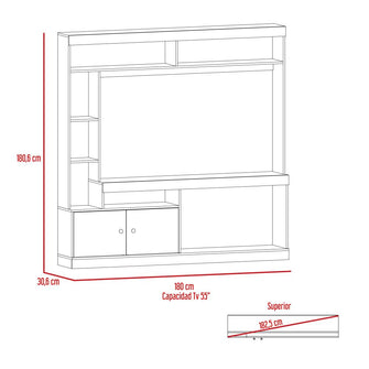 Mesa Para Tv Clasic, Wengue y Cobre, Para Televisor de 55 Pulgadas