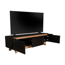 Mesa Para Tv Toulo, Wengue y Fresno, Con Espacio Para TV de 80''