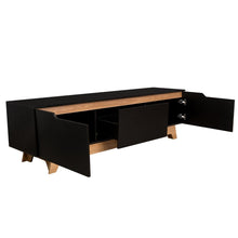 Mesa Para Tv Toulo, Wengue y Fresno, Con Espacio Para TV de 80''
