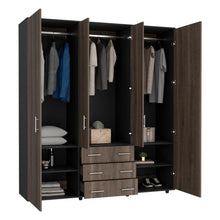 Closet Alto Fontana, Milan y Wengue, con cuatro puertas abatibles