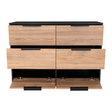 Organizador Wesley, Wengue y Miel, con Tres Cajones Organizadores y Dos Puertas Abatibles