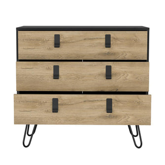 Organizador Huna, Wengue y Macadamia, Con Tres Amplios Cajones Deslizadores Para Guardar Objetos Personales ZF