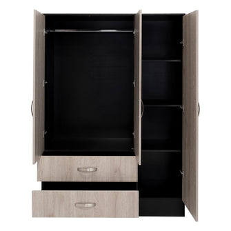 Closet Quiles, Wengue y Humo, con Espejo, Tubo Para Colgar Ropa, 3 Puertas Abatibles    ZF