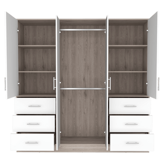 Closet Cooper, Humo y Blanco, con Seis Cajones Organizadores