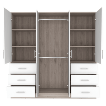 Closet Cooper, Humo y Blanco, con Seis Cajones Organizadores