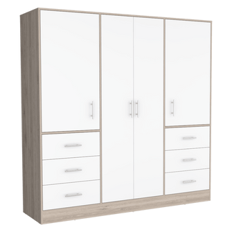 Closet Cooper, Humo y Blanco, con Seis Cajones Organizadores