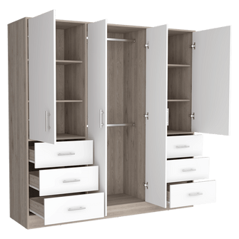 Closet Cooper, Humo y Blanco, con Seis Cajones Organizadores