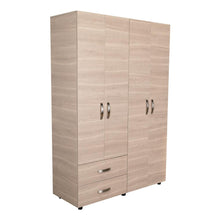 Closet Arkola, Humo y Blanco Duqueza, con Dos Cajones Organizadores y Cuatro Puertas Abatibles