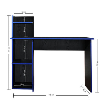 Escritorio King Gamer (110X110X40) Negro Azul