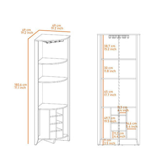 Mueble Multiusos Sarume, Nogal, con Amplio Espacio de Almacenamiento y Porta Copas