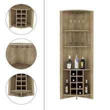 Mueble Multiusos Sarume, Macadamia, con Espacio Para Ocho Botellas y Tres Entrepaños